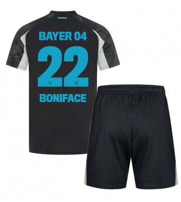 Bayer Leverkusen Victor Boniface #22 Tercera Equipación Niños 2024-25 Manga Corta (+ Pantalones cortos)